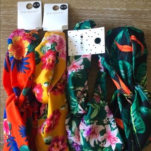 BRAND NEW! Set of (4) Tropical Headwraps